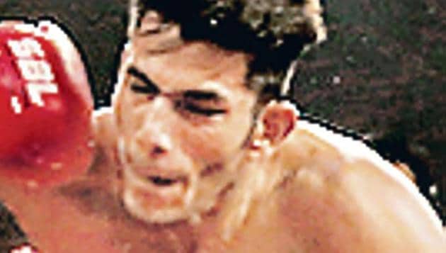 MMA fighter Amitesh Chaubey was arrested from his Jankipuram house early on Wednesday and taken to Gurugram.(HT File) MMA fighter Amitesh Chaubey was arrested from his Jankipuram house early on Wednesday and taken to Gurugram.(HT File)