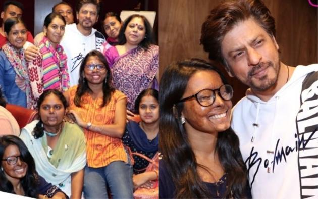 Shah Rukh Khan meets acid-attack survivors.(Twitter)