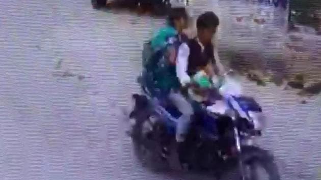 A CCTV grab of the couple allegedly making away with the baby. Police said they are trying to trace the couple. (Sourced) A CCTV grab of the couple allegedly making away with the baby. Police said they are trying to trace the couple. (Sourced)