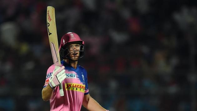 Rajasthan Royals' Jos Buttler reacts as he walks back to the pavilion after being ‘Mankaded’ by Ravichandran Ashwin. (AFP) Rajasthan Royals' Jos Buttler reacts as he walks back to the pavilion after being ‘Mankaded’ by Ravichandran Ashwin. (AFP)