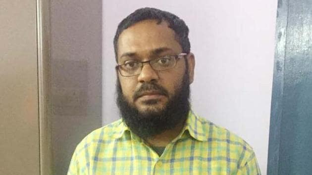 Police arrested Mubassir Alam and sent him to jail on charges of posting obscene photoshopped photo of PM Narendra Modi on Facebook in Jamshedpur, India, on Wednesday, March 27, 2019. (Photo by Manoj Kumar/ Hindustan Times)