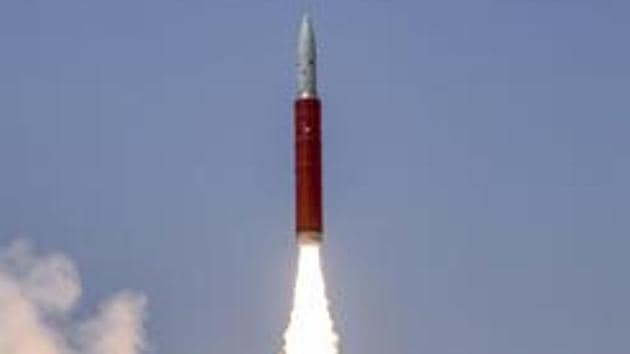 Ballistic Missile Defence (BMD) Interceptor missile being launched by Defence Research and Development Organisation (DRDO) in an Anti-Satellite (A-SAT) missile test ‘Mission Shakti’ engaging an Indian orbiting target satellite in Low Earth Orbit (LEO) in a ‘Hit to Kill’ mode from Abdul Kalam Island, Odisha, March 27, 2019(PTI)