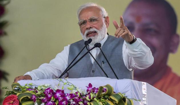 PM Modi has started his poll campaign. The ball is now in the opposition’s court to challenge his claims on development, national security, and of providing decisive and honest government.(PTI)