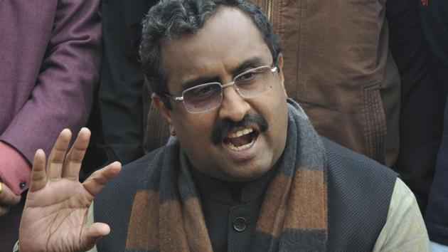 BJP national general secretary Ram Madhav addresses a press conference, in Srinagar, Jammu and Kashmir, on Wednesday, March 27, 2019. (Waseem Andrabi / HT Photo) BJP national general secretary Ram Madhav addresses a press conference, in Srinagar, Jammu and Kashmir, on Wednesday, March 27, 2019. (Waseem Andrabi / HT Photo)