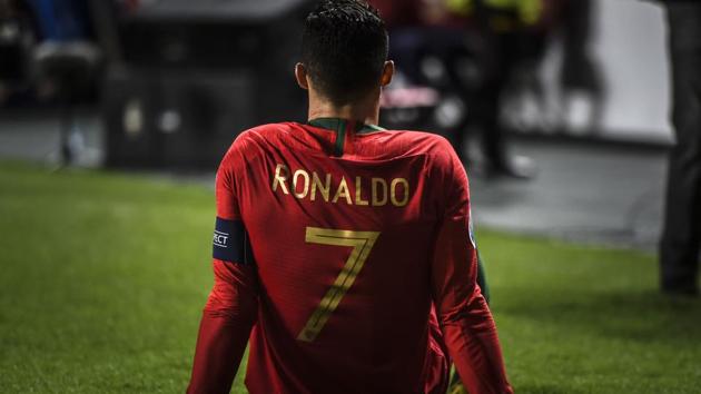 Portugal forward Cristiano Ronaldo suffered an injury during the Euro 2020 qualifying against Serbia.(AFP) Portugal forward Cristiano Ronaldo suffered an injury during the Euro 2020 qualifying against Serbia.(AFP)