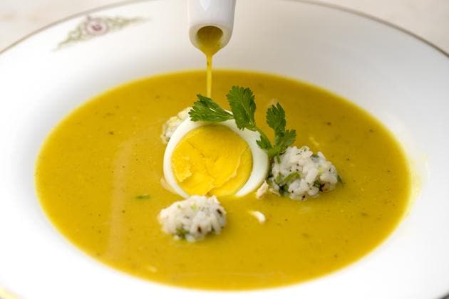 Mulligatawny means ‘pepper water’, and curry powder is the main ingredient that gives this soup its flavour