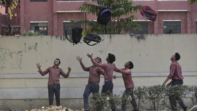 The Central Board of Secondary Education (CBSE) is done with the Class 10 annual exams with the Social Science paper today closing the schedule. According to CBSE, 18,27,472 students from Class 10 and had registered to appear for the examination this year. (Biplov Bhuyan / HT Photo) The Central Board of Secondary Education (CBSE) is done with the Class 10 annual exams with the Social Science paper today closing the schedule. According to CBSE, 18,27,472 students from Class 10 and had registered to appear for the examination this year. (Biplov Bhuyan / HT Photo)