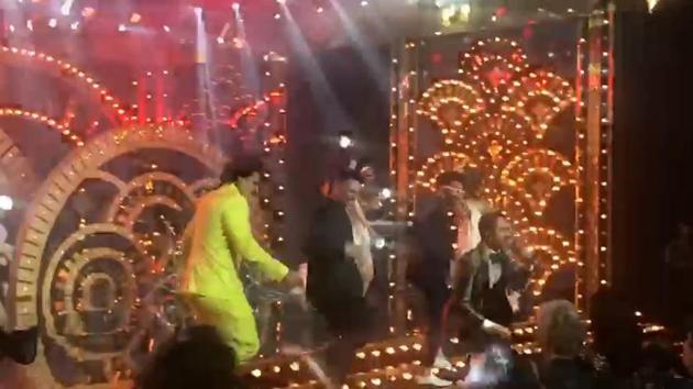 Ranveer Singh, Ayushmann Khurrana and Akshay Kumar dancing together at the HT India’s Most Stylish.