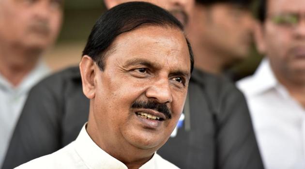 Dr Mahesh Sharma is the sitting MP and BJP’s candidate from the Gautam Budh Nagar Lok Sabha seat.(Virendra Singh Gosain/HT PHOTO)