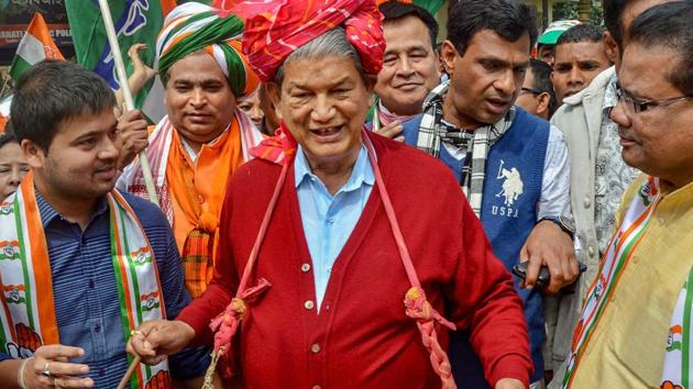 Harish Rawat is the Congress candidate from the Nainital Lok Sabha constituency in Uttarakhand.(PTI)