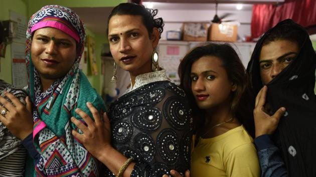 Transgender persons at Basera Samajik Sansthan, at Sector 9, in Noida, on Thursday, March 28, 2019.(Virendra Singh Gosain/HT PHOTO)