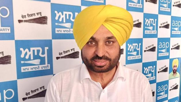 Aam Aadmi Party state chief Bhagwant Mann(HT File)