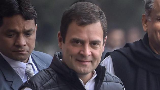 Congress president Rahul Gandhi on Friday said he got the idea of minimum income guarantee scheme from the “Rs 15 lakh” speech of Prime Minister Narendra Modi that he gave in the run-up to the 2014 Lok Sabha election.(PTI)