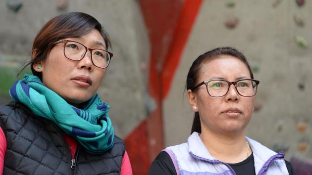 Furdiki Sherpa (R) and Nima Doma Sherpa (L). “The men climb. We had other things to do. I was running a tea house and taking care of my family. I didn’t think about climbing the mountains,” Furdiki told AFP. That changed in 2013 when she lost her husband to the mountain as he fixed ropes along the route that aid climbers to the summit. (Prakash Mathema / AFP)