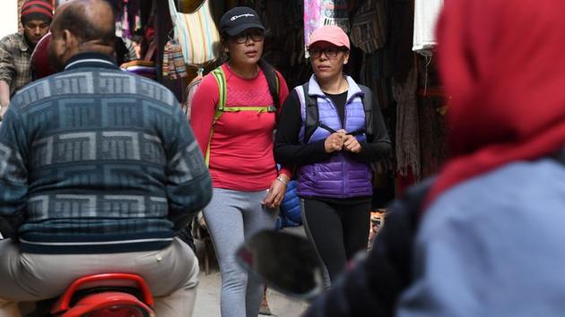 “They grew up in the mountains,” said Ang Tshering Lama, whose Angs Himalayan Adventure company is organising their ‘Two Widow Expedition’ to Everest. “As climbers they are very strong and determined.” Their Everest dream comes as attitudes toward women and climbing are slowly changing in the overwhelmingly male-dominated industry. (Prakash Mathema / AFP)