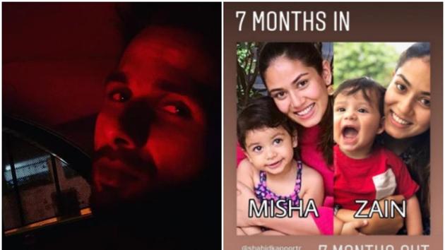 Mira Rajput has shared new pictures of Shahid Kapoor and her kids Misha and Zain.(Instagram)