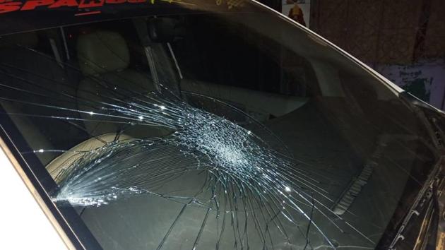 BJP alleged that the car of its Ghatal candidate and former IPS officer Bharati Ghosh was stoned on Saturday night at Joykrishnapur village in Daspur. (HT Photo) BJP alleged that the car of its Ghatal candidate and former IPS officer Bharati Ghosh was stoned on Saturday night at Joykrishnapur village in Daspur. (HT Photo)