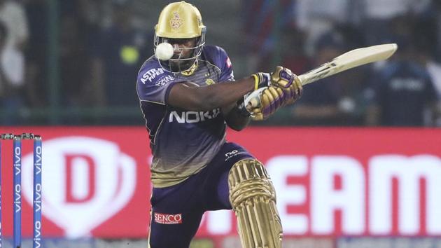 Kolkata Knight Riders Andre Russell plays a shot. (AP) Kolkata Knight Riders Andre Russell plays a shot. (AP)