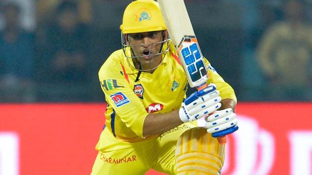 Chennai Super Kings batsman MS Dhoni reacts.(AFP)