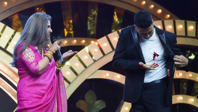 Did Dimple Kapadia accidentally hurt her son-in-law Akshay Kumar? (Vijayanand Gupta/HT Photo)