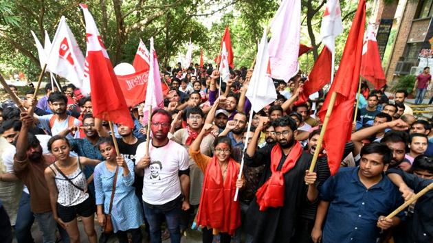 Government sanction not needed for charge sheet in JNU sedition case: DCP to court(Photo by Amal KS / Hindustan Times)(Amal KS/HT PHOTO)