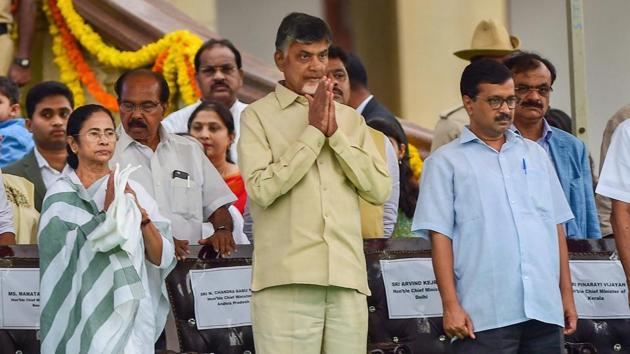 After the rally, all the three chief ministers will stay back in Visakhapatnam to discuss the national scenario and work out poll strategies. (PTI File Photo) After the rally, all the three chief ministers will stay back in Visakhapatnam to discuss the national scenario and work out poll strategies. (PTI File Photo)