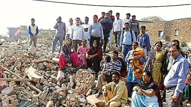 On Nov 25, 2018, 12 houses were demolished in sectors 9 and 10. They were allegedly built on government land. (HT File Photo) On Nov 25, 2018, 12 houses were demolished in sectors 9 and 10. They were allegedly built on government land. (HT File Photo)