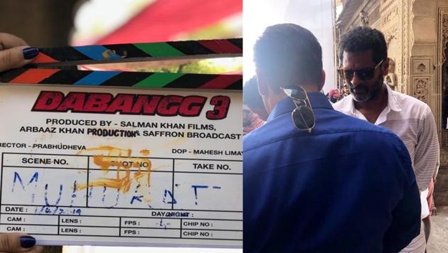 Pictures from the sets of Salman Khan’s Dabangg 3 were shared online.(Twitter)