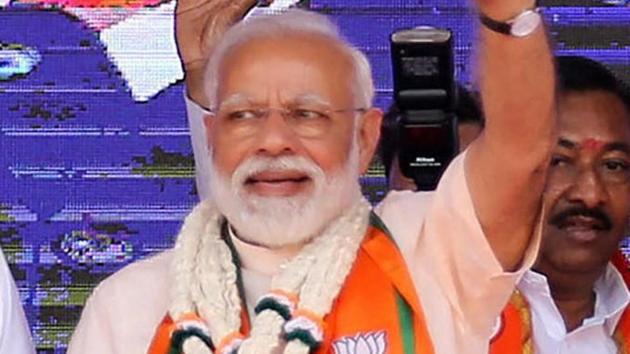 Prime Minister Narendra Modi during an election rally, ahead of the Lok Sabha polls, in Wardha, Monday, April 01, 2019.(PTI file photo)