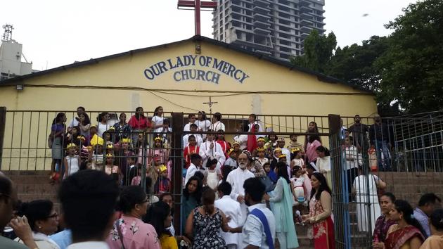 By burying the body in the church yard, members of the Our Lady of Mercy Church violated municipal and town planning rules. Church members said they had no option but to break the law.(HT Photo)