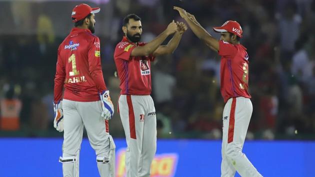 Mohammed Shami celebrates after taking a wicket. (IPL)