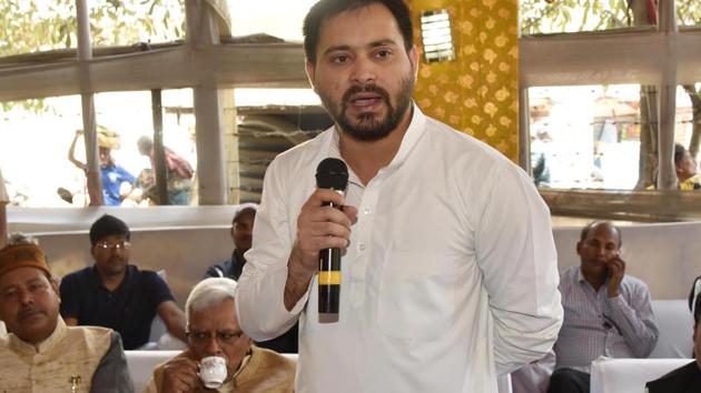 Rashtriya Janata Dal leader Tejashwi Yadav has attacked Prime Minister Narendra Modi ahead of his Lok Sabha election rallies in Bihar’s Gaya and Jamui, pulling him on the promises he made to the state during the last general polls.(HT File Photo)