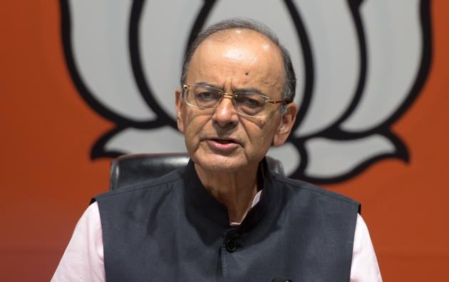 Union finance minister and BJP leader Arun Jaitley addresses a press conference at BJP headquarters in New Delhi, India, on April 2.(Mohd Zakir/HT PHOTO) Union finance minister and BJP leader Arun Jaitley addresses a press conference at BJP headquarters in New Delhi, India, on April 2.(Mohd Zakir/HT PHOTO)