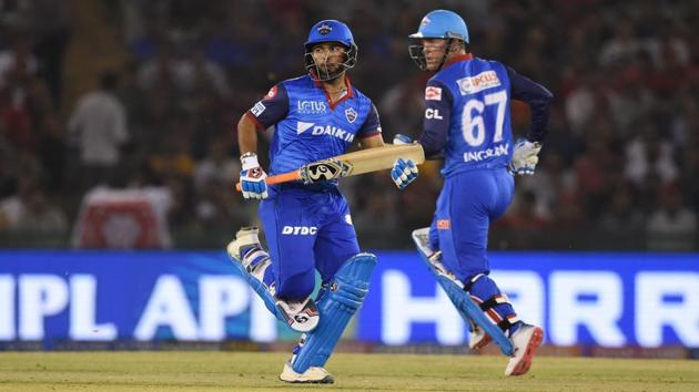Rishabh Pant and Colin Ingram run between the wickets. (PTI)