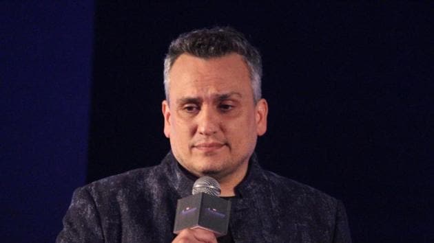 Director Joe Russo addresses at the launch of Indian anthem of Marvel’s upcoming film Avengers: Endgame.(IANS)