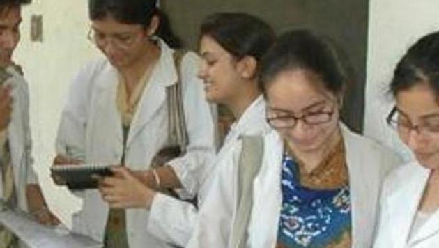 To drive home the point, a group of students had organised a silent protest outside DMER office on Tuesday and later met the director as well. (HT Photo) To drive home the point, a group of students had organised a silent protest outside DMER office on Tuesday and later met the director as well. (HT Photo)