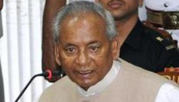 The poll panel had examined the remarks made by the former Uttar Pradesh chief minister in the light of model code violation as holding a constitutional post makes him “apolitical”.(HT Photo) The poll panel had examined the remarks made by the former Uttar Pradesh chief minister in the light of model code violation as holding a constitutional post makes him “apolitical”.(HT Photo)