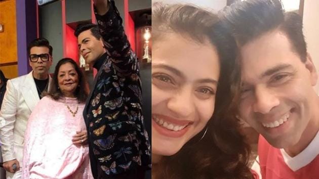 Kajol shared a selfie with Karan Johar to congratulate him for his wax statue at Madame Tussauds.(Instagram) Kajol shared a selfie with Karan Johar to congratulate him for his wax statue at Madame Tussauds.(Instagram)