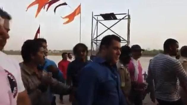 Salman Khan meets fans in Indore. Salman Khan meets fans in Indore.