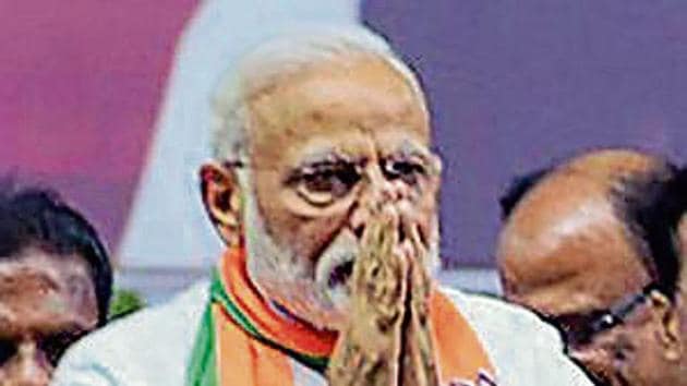 At a rally in Wardha on Monday, Modi had said a family war was brewing within the NCP, in which Sharad Pawar was losing control to his nephew and NCP leader Ajit Pawar.(HT Photo) At a rally in Wardha on Monday, Modi had said a family war was brewing within the NCP, in which Sharad Pawar was losing control to his nephew and NCP leader Ajit Pawar.(HT Photo)
