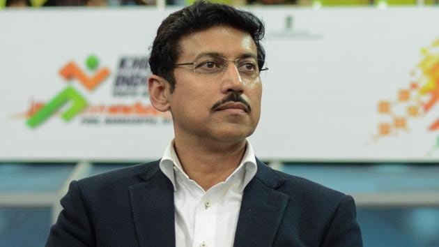 Olympian Rajyavardhan Rathore, 48, was a known face when he joined the BJP in 2013 after taking voluntary retirement from the Indian Army.(HT file Photo) Olympian Rajyavardhan Rathore, 48, was a known face when he joined the BJP in 2013 after taking voluntary retirement from the Indian Army.(HT file Photo)