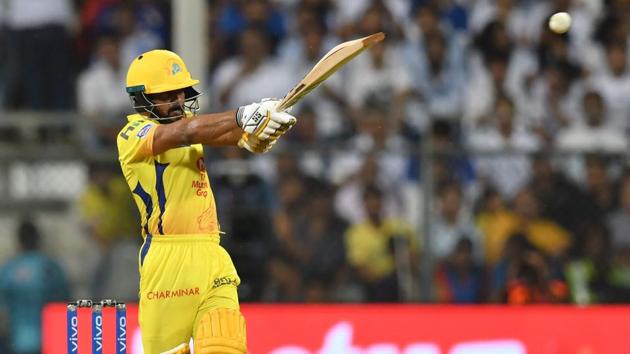 Chennai Super Kings' batsman Kedar Jadhav plays a shot. (AFP)