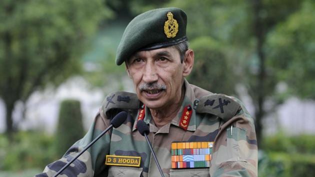 Northern Army Commander Lieutenant General D S Hooda(Photo by Waseem Andrabi / Hindustan Times))