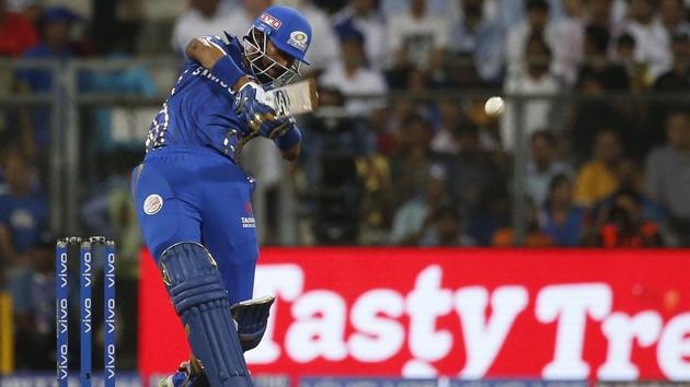 Mumbai Indians Krunal Pandya bats during the encounter. (AP)