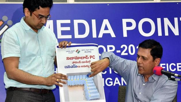The Election Commission has decided to go ahead with the elections on April 11 using electronic voting machines (EVMs) instead of ballot papers, which were used on earlier occasions when there were large number of contestants. The Election Commission has decided to go ahead with the elections on April 11 using electronic voting machines (EVMs) instead of ballot papers, which were used on earlier occasions when there were large number of contestants.