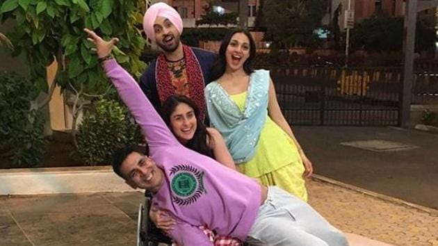 Good News stars Akshay Kumar, Kareena Kapoor, Kiara Advani and Diljit Dosanjh in prominent roles.(Instagram)