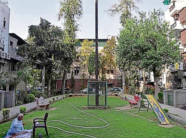 The woman was found tied to a tree at a park in Lajpat Nagar. It was not immediately clear if she had been raped.(HT Photo) The woman was found tied to a tree at a park in Lajpat Nagar. It was not immediately clear if she had been raped.(HT Photo)