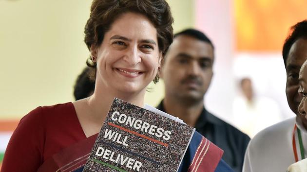 Priyanka Gandhi Vadra, AICC general secretary, will hold an election rally in Ghaziabad on Friday for Congress’ candidate.(Ajay Aggarwal/HT PHOTO)