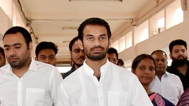 Tej Pratap has been in a rebellious mood after his demand to field his chosen candidates in a couple of seats was ignored by the party.(PTI PHOTO)