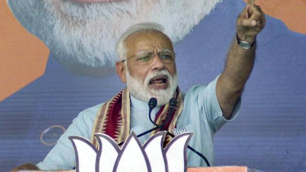 Prime Minister Narendra Modi addresses during 'Vijay Sankalp Samavesh' public meeting ahead of Lok Sabha elections, at Bhawanipatna in Kalahandi, Tuesday, April 02, 2019.(PTI file photo) Prime Minister Narendra Modi addresses during 'Vijay Sankalp Samavesh' public meeting ahead of Lok Sabha elections, at Bhawanipatna in Kalahandi, Tuesday, April 02, 2019.(PTI file photo)